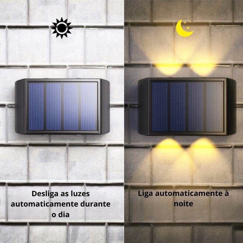 Arandela de Parede Solar Iluminação Externa Home Lar