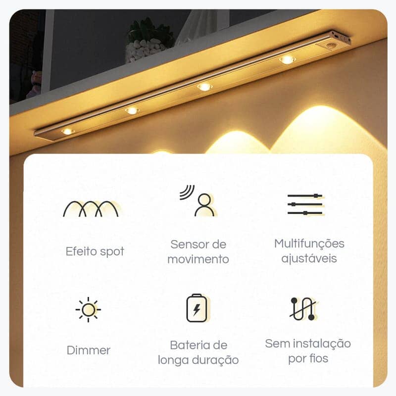 Luminária sem fio Magnética Home Lar