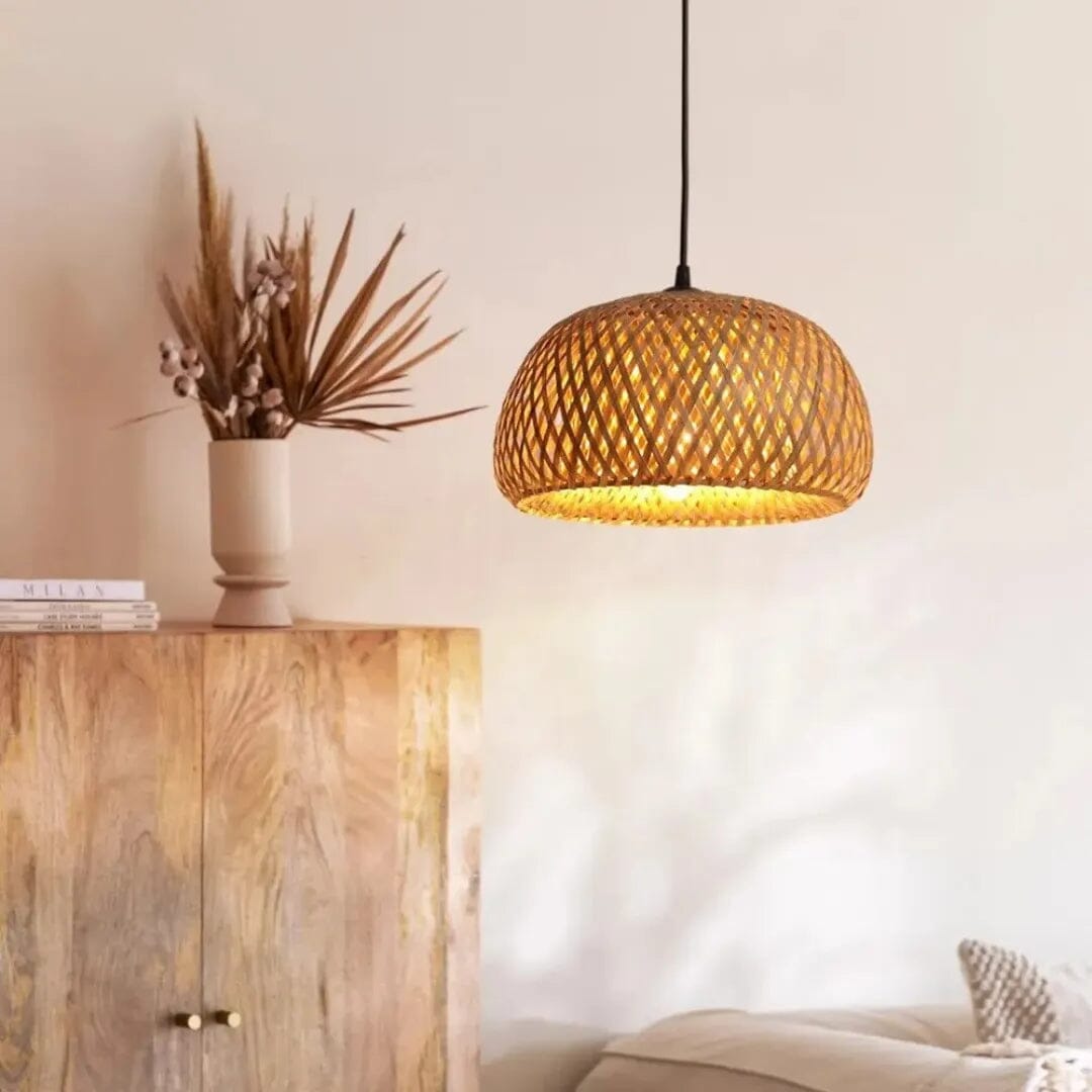 Lustre para Sala de Bambu Rattan Lustre - Lustre para Sala de Bambu Rattan Home Lar