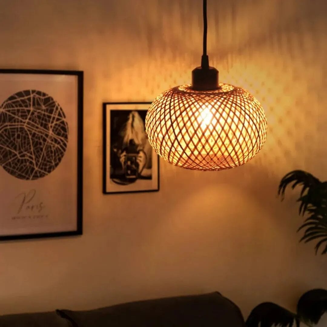 Lustre para Sala de Bambu Rattan Lustre - Lustre para Sala de Bambu Rattan Home Lar