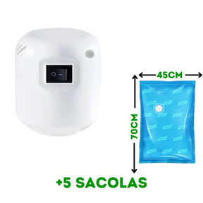 Compressor a vácuo + Sacolas reutilizáveis