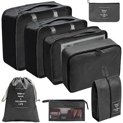 Kit com 8 Bolsas Organizadoras Home Lar preto 