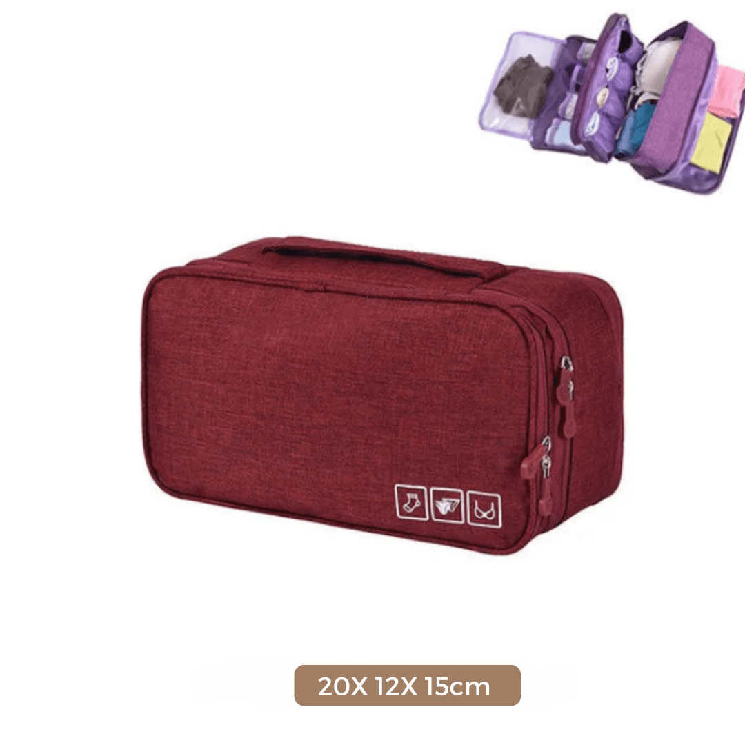 Organizador de roupa íntimas para Viagem Home Lar Vinho 