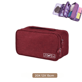 Organizador de roupa íntimas para Viagem Home Lar Vinho 
