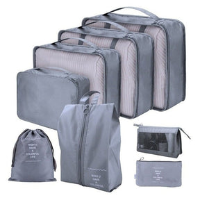 Kit com 8 Bolsas Organizadoras Home Lar cinza 