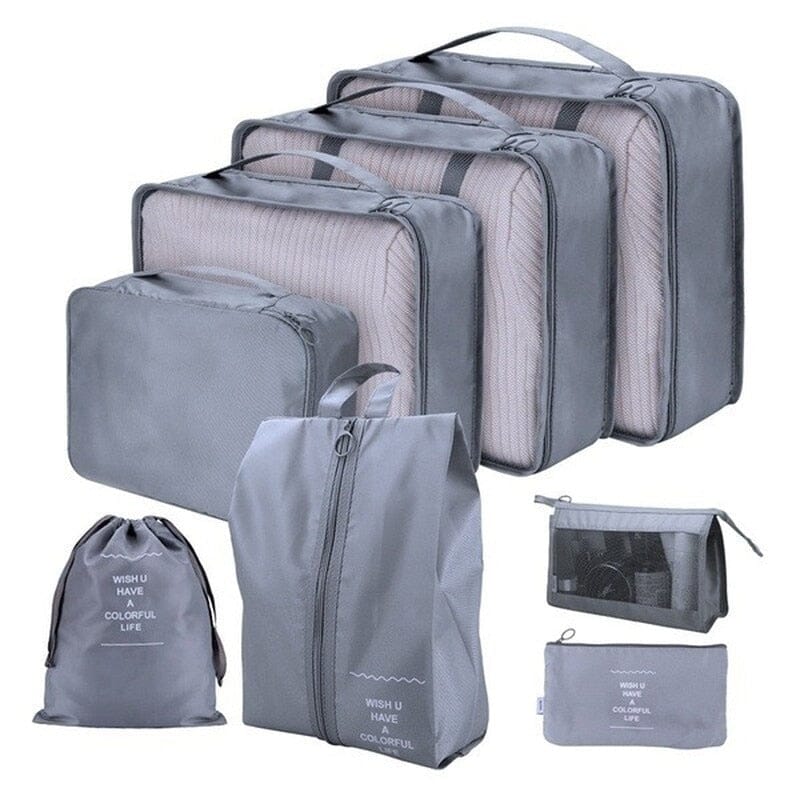 Kit com 8 Bolsas Organizadoras Home Lar cinza 