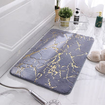 Tapete de Banheiro com Detalhes Dourado Home Lar 40x60cm Cinza/Dourado 
