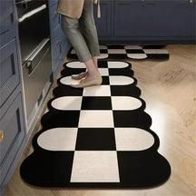 Passadeira de cozinha Antiderrapante Home Lar Preto e Branco P 40x60cm 