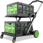FlexiCart - Carrinho de Compras Dobrável e Portátil Minha loja 2 Cestas ( Mais vendido ) Cinza 