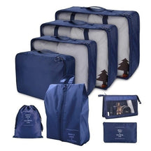 Kit com 8 Bolsas Organizadoras Home Lar azul marinho 