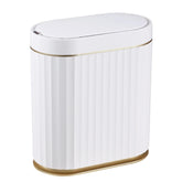 Lixeira Automática Inteligente Home Lar Branca e Dourada 7L (14x26x29cm) 