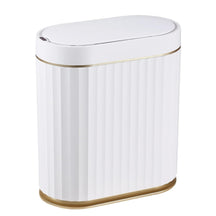 Lixeira Automática Inteligente Home Lar Branca e Dourada 7L (14x26x29cm) 