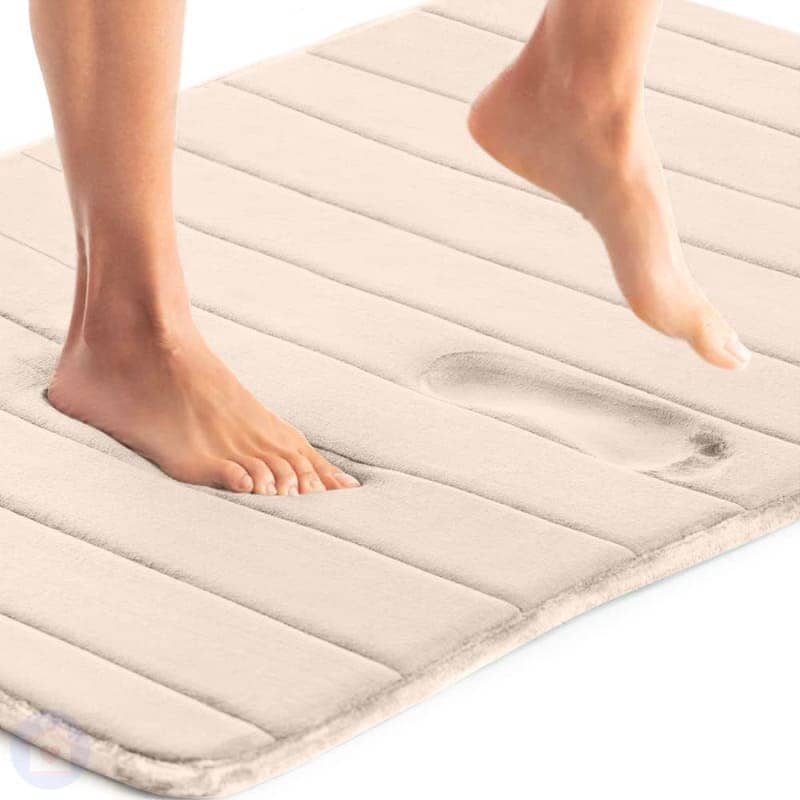 Tapete de Banheiro Antiderrapante com Espuma de Memória Home Lar Bege 40x60cm 