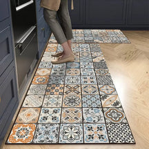 Passadeira de cozinha Antiderrapante Home Lar Bege e Azul P 40x60cm 