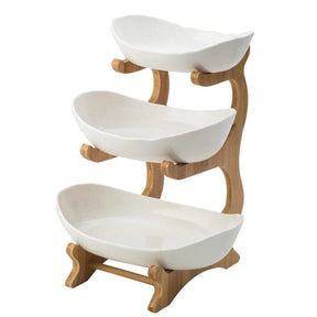 Fruteira de Mesa Fruteira de Mesa Home Lar 3 Compartilhamentos Branco 