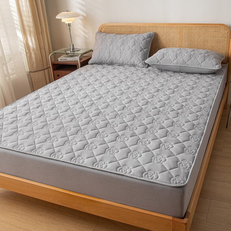 Lençol Impermeável Com Elástico Home Lar Cinza Solteiro (120x200x30)cm 