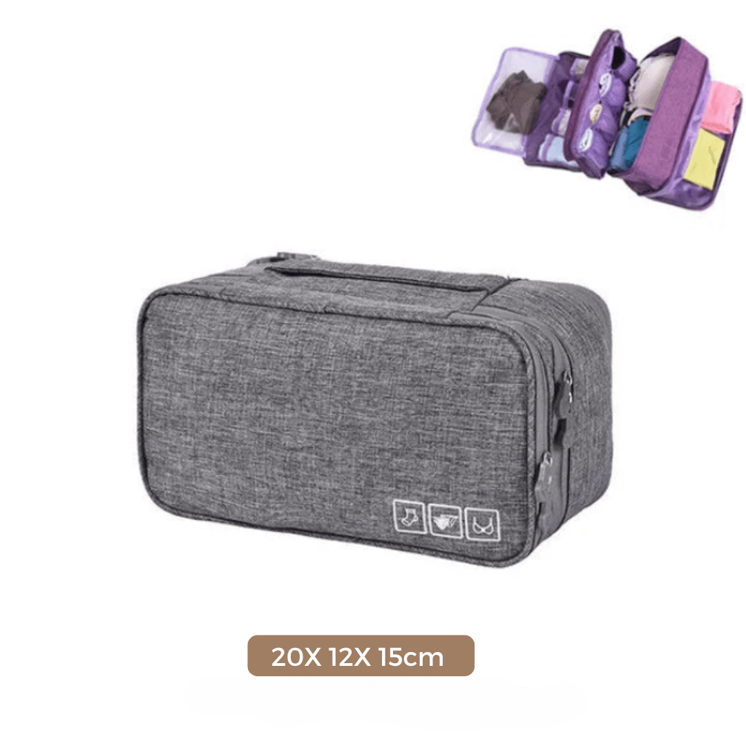 Organizador de roupa íntimas para Viagem Home Lar Cinza 